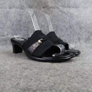 Munro Shoes Womens 7 Sandal Dressy Slip On Block Heel Fashion Career Black Style